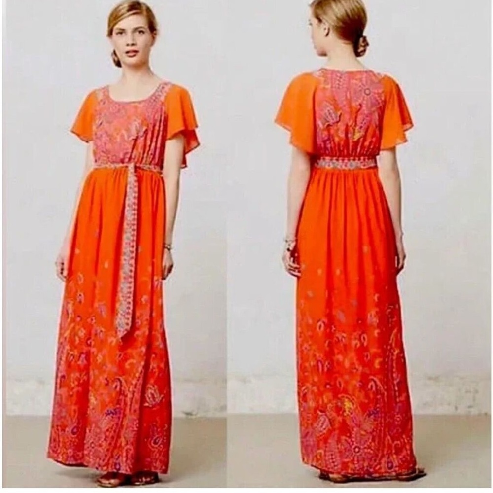 Maeve Anthropologie Blushed Paisley Dress sz 6